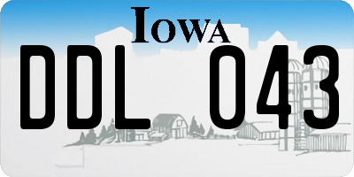 IA license plate DDL043