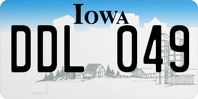 IA license plate DDL049