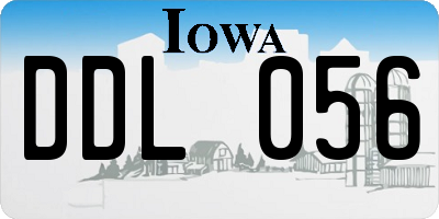 IA license plate DDL056