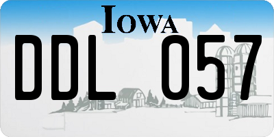 IA license plate DDL057