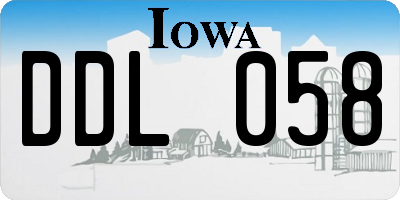 IA license plate DDL058