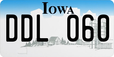 IA license plate DDL060