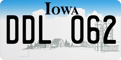 IA license plate DDL062