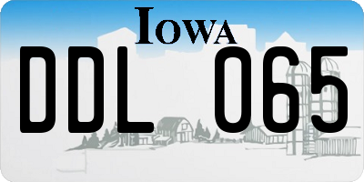 IA license plate DDL065