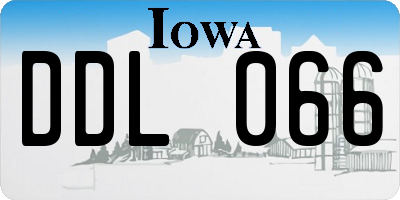 IA license plate DDL066