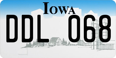 IA license plate DDL068