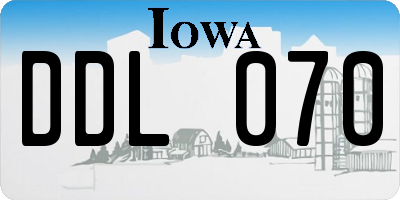IA license plate DDL070