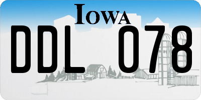 IA license plate DDL078