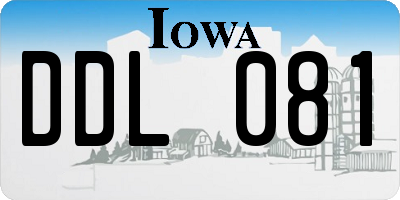 IA license plate DDL081