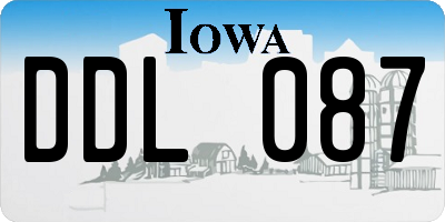 IA license plate DDL087