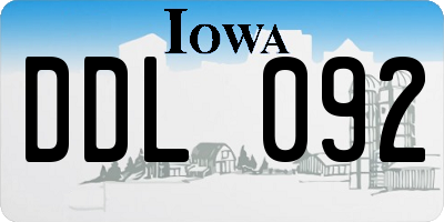 IA license plate DDL092