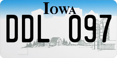 IA license plate DDL097