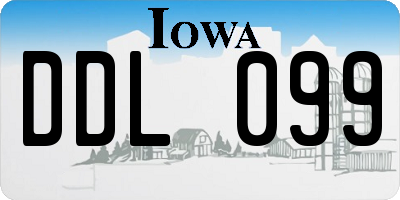 IA license plate DDL099