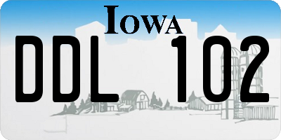 IA license plate DDL102