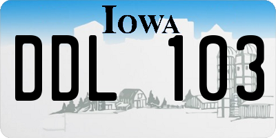 IA license plate DDL103