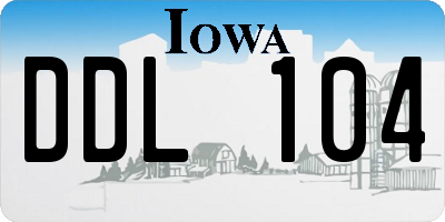 IA license plate DDL104