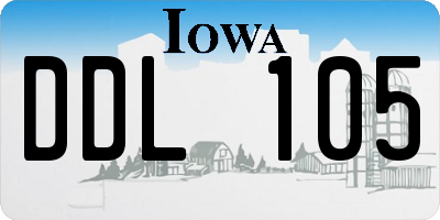 IA license plate DDL105
