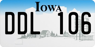 IA license plate DDL106