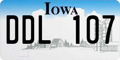 IA license plate DDL107
