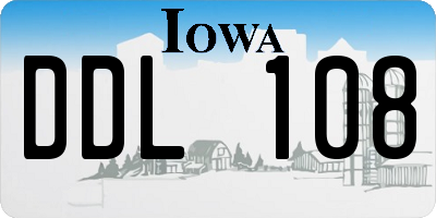IA license plate DDL108