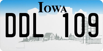 IA license plate DDL109