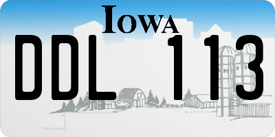 IA license plate DDL113