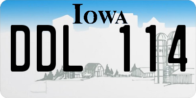 IA license plate DDL114