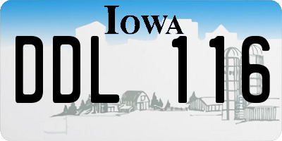 IA license plate DDL116