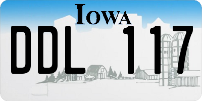 IA license plate DDL117