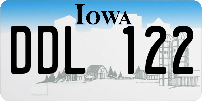 IA license plate DDL122