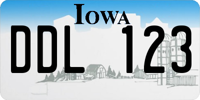 IA license plate DDL123