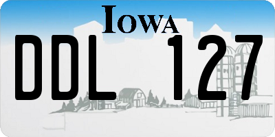 IA license plate DDL127
