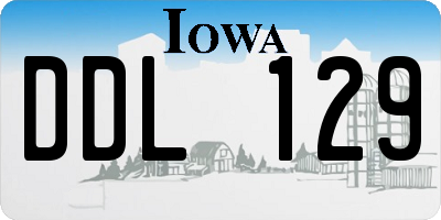 IA license plate DDL129