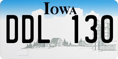 IA license plate DDL130