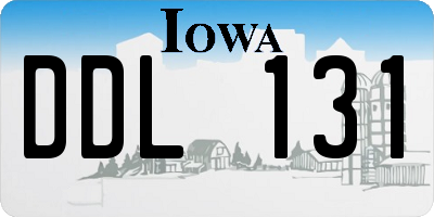 IA license plate DDL131