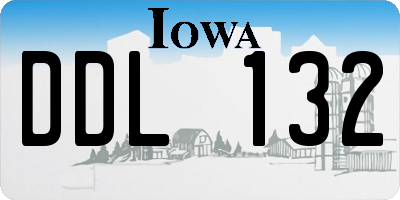 IA license plate DDL132