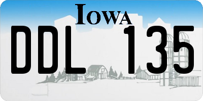 IA license plate DDL135