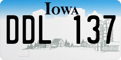 IA license plate DDL137