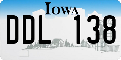 IA license plate DDL138