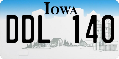 IA license plate DDL140
