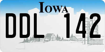 IA license plate DDL142