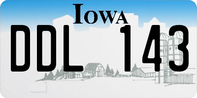 IA license plate DDL143