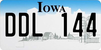 IA license plate DDL144