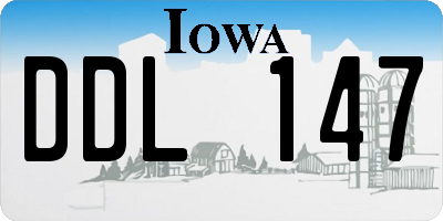 IA license plate DDL147
