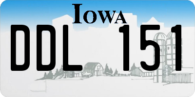 IA license plate DDL151
