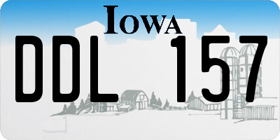 IA license plate DDL157