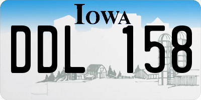 IA license plate DDL158