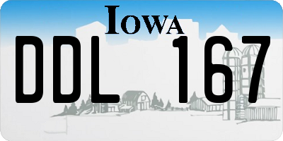 IA license plate DDL167