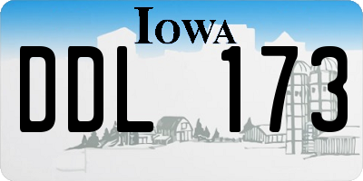 IA license plate DDL173
