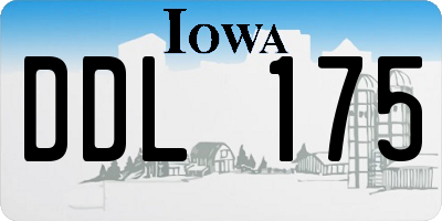 IA license plate DDL175